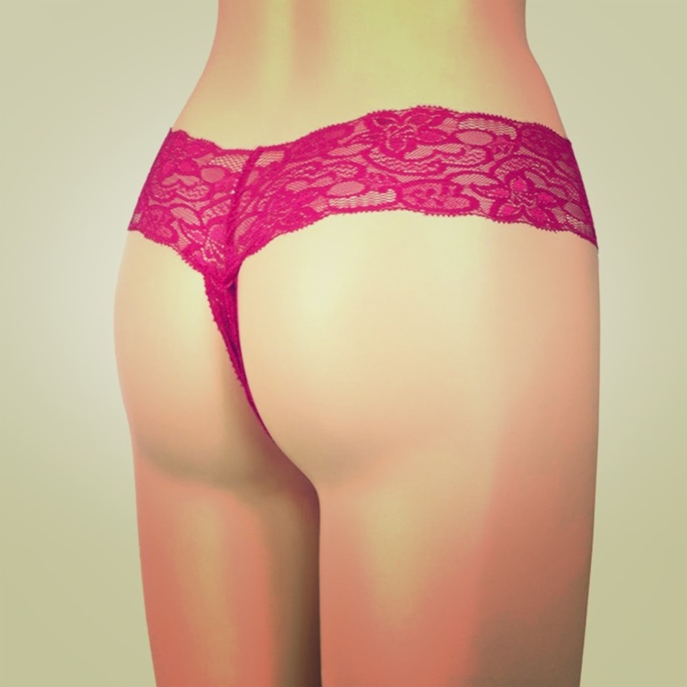 Sexy pink lace thong NWT size small